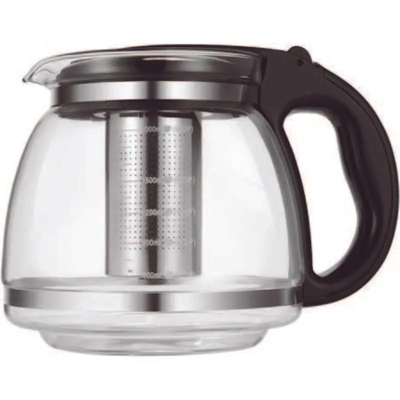 Large Capacity Glass Tea Pot – 1500 Ml Brew Vessel With Ergonomic Black Handle 1