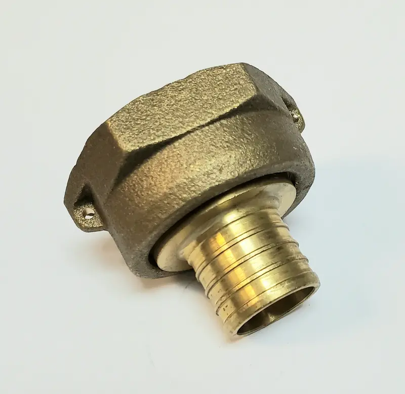 Lead-Free Brass 1" Water Meter Coupling – Swivel Nut With 1" Pex Barb 1