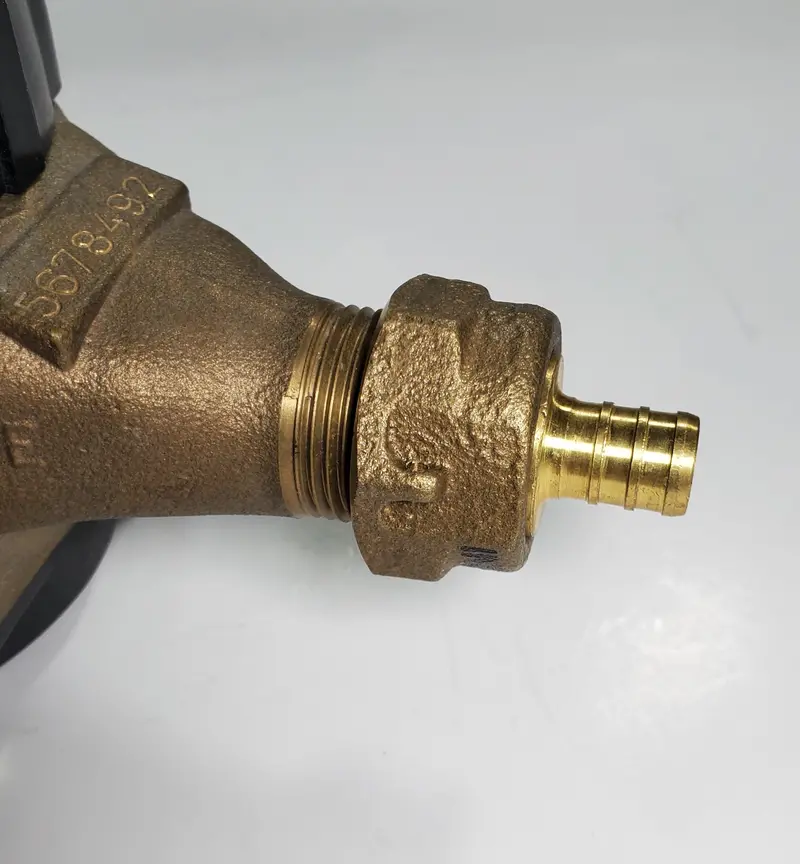 Lead-Free Brass 5/8" Water Meter Coupling – Swivel Nut With 1/2" Pex Barb 1