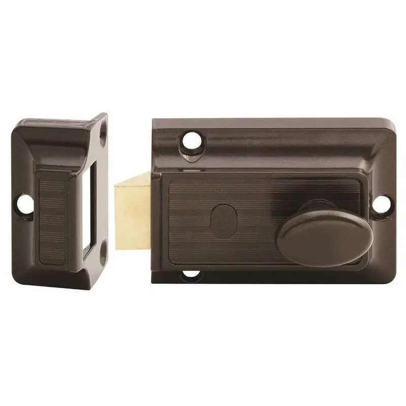 Lockwood Chrome Nightlatch – Heavy-Duty Residential Door Latch With Key Lock 1