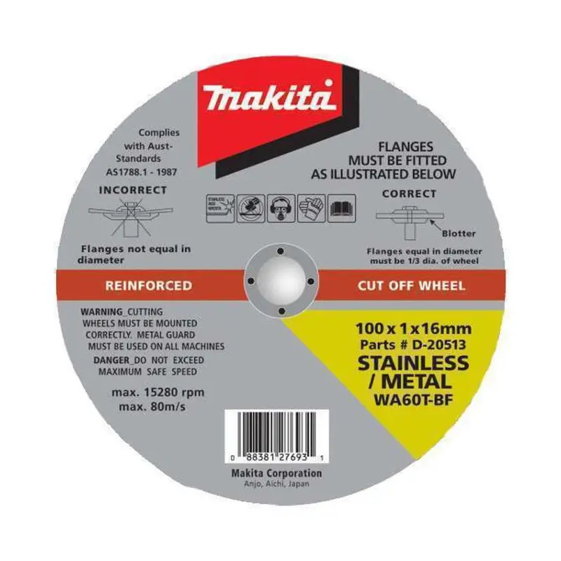 Makita 100 Mm Stainless Steel Cutting Disc – 16 Mm Arbor 1