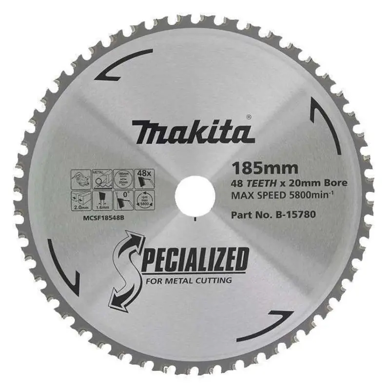 Makita Cold-Cut Metal Blade – 185 Mm X 48 Tooth For Clean, Spark-Free Cuts 1