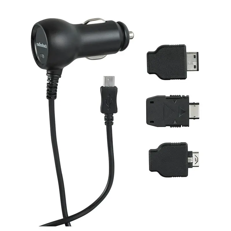 Micro Usb Car Charger With 3 Legacy Phone Tips – Compatible With Samsung, Lg, Pantech 1