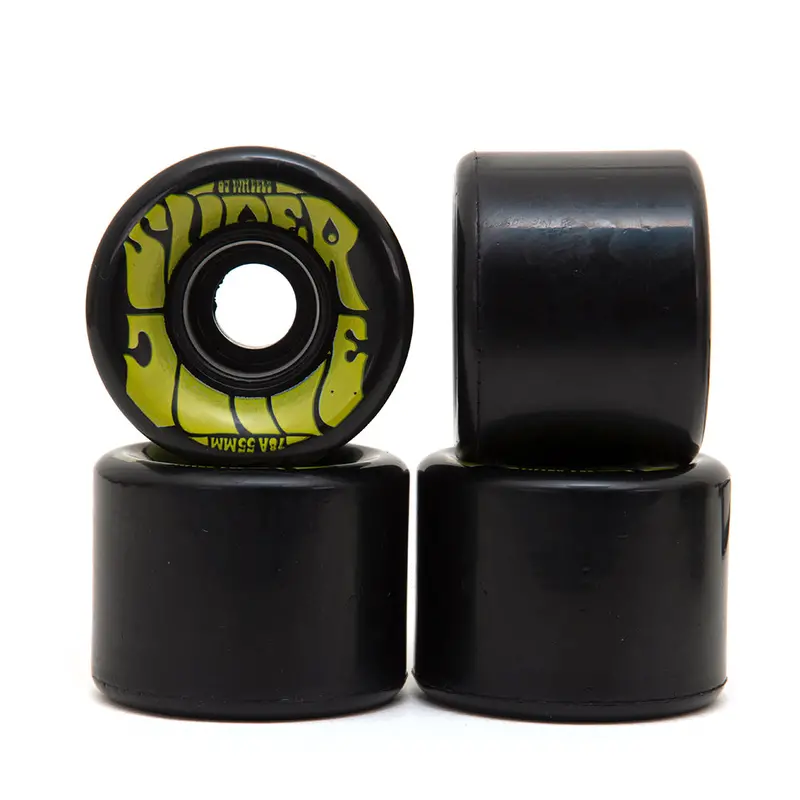 Mini Super Juice Skate Wheels – 55Mm X 78A Black/Yellow Set 1