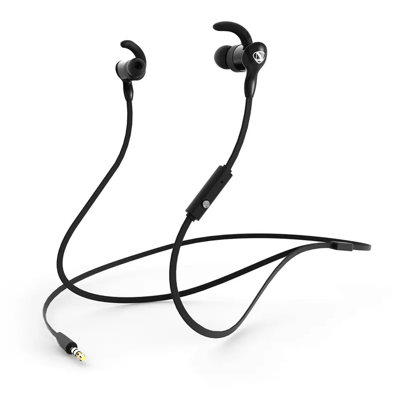Ncredible Ax-P Sport Earbuds – In-Ear Wired Headphones With Secure Fit, Black 1