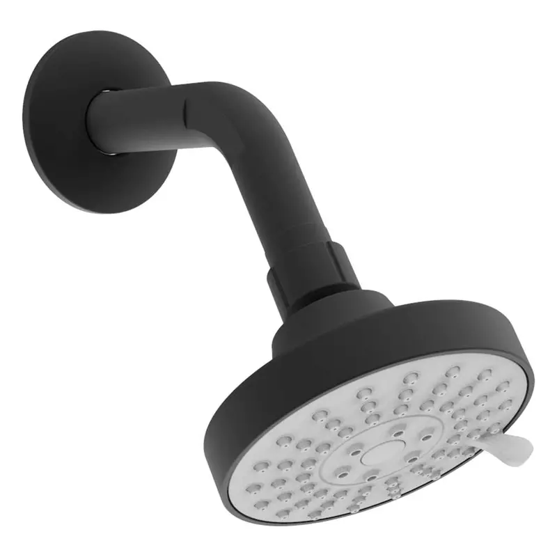Neptune Ii Fixed Wall-Mount Shower Head – 3-Function Black – 156Mm 1