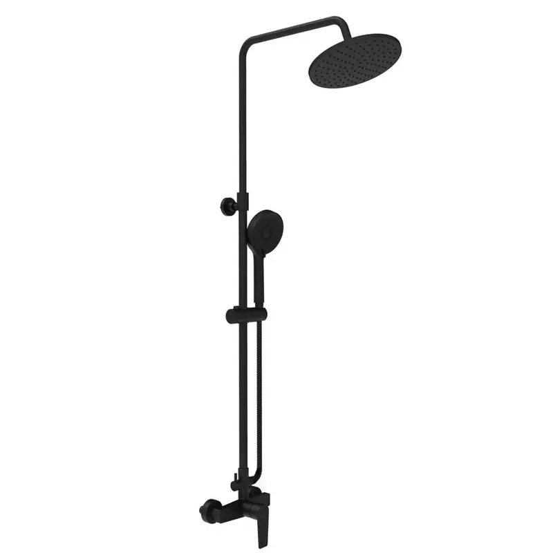 Neptune Ii Full-Rail Exposed Shower System – Matte Black Finish, 876Mm Height 1