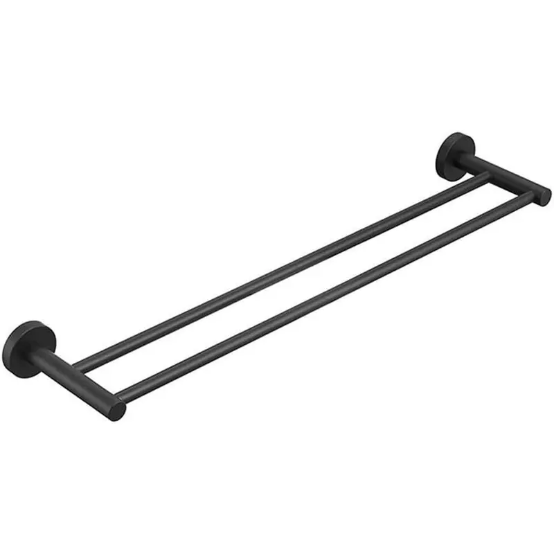 Neptune Ii Matte Black Double Towel Rail – 560 × 50Mm 1