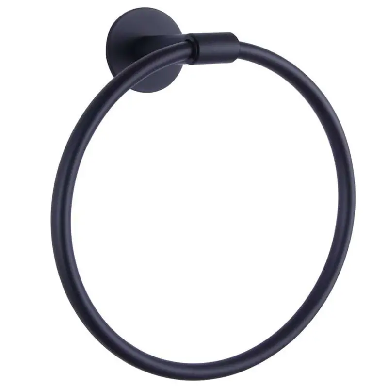 Neptune Ii Towel Ring – Matte Black, 200Mm Projection, Wall-Mounted 1