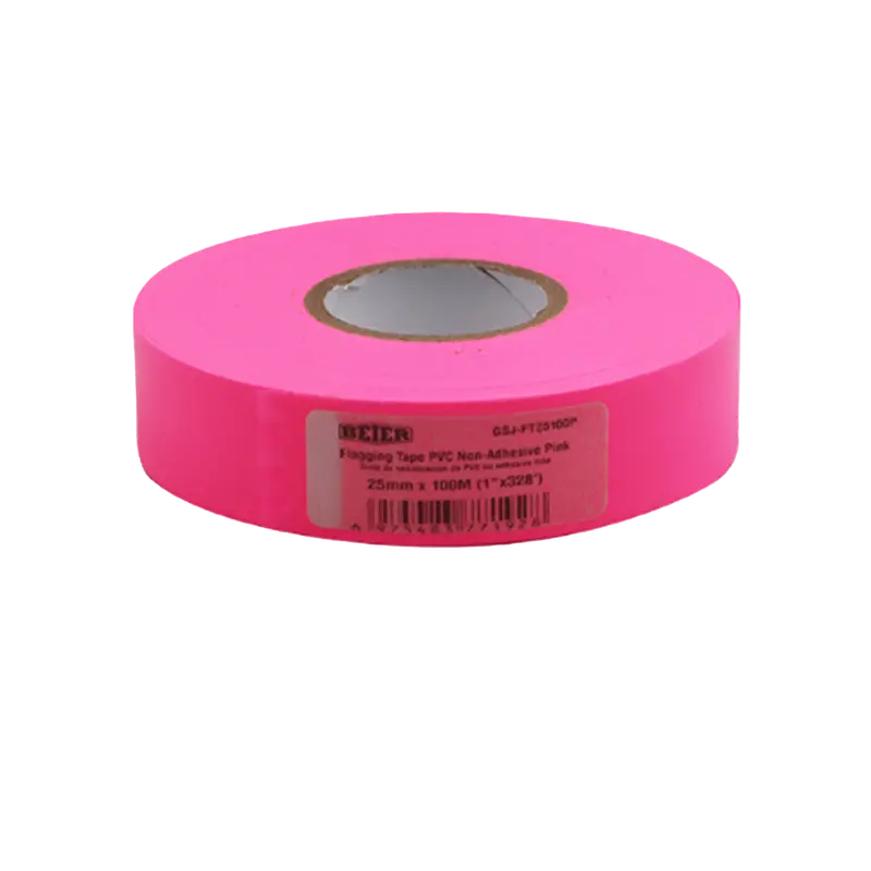 Non-Adhesive Pvc Flagging Tape – Pink, 25Mm × 100M 1