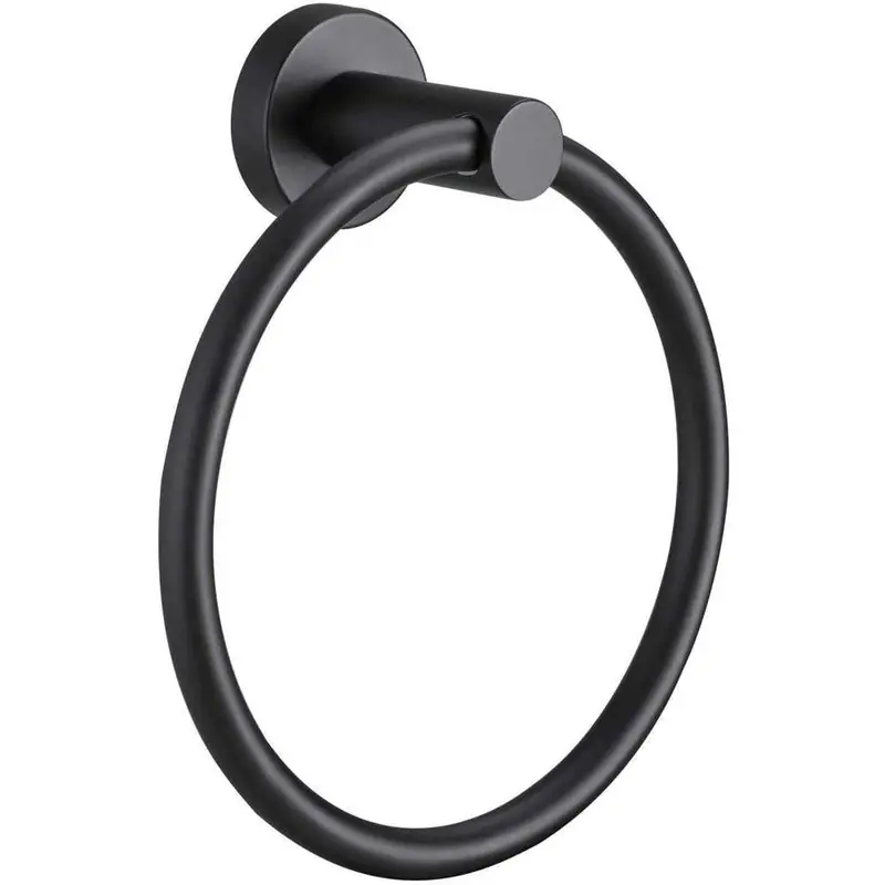 Orin Matte Black Towel Ring – Stainless Steel Round Design (180 × 70 Mm) 1