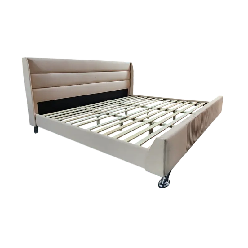 Oshi Naptune Rust-Cream King-Size Bed Frame – 1980 X 1830Mm Luxe Upholstered Design 1
