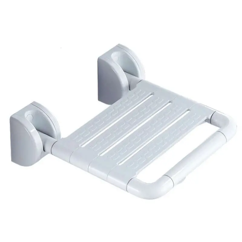 Pakai Antibacterial Stainless Steel Wall-Mounted Shower Seat – Swing-Up Design, 450×435Mm, White 1