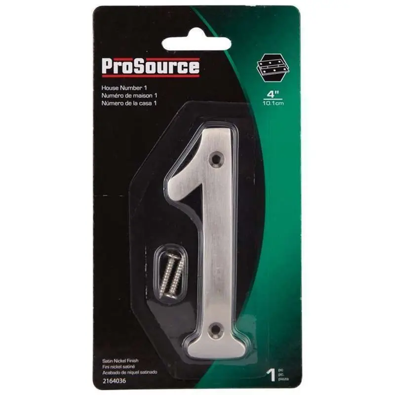 Prosource 4-Inch House Numbers In Satin Nickel Finish 1