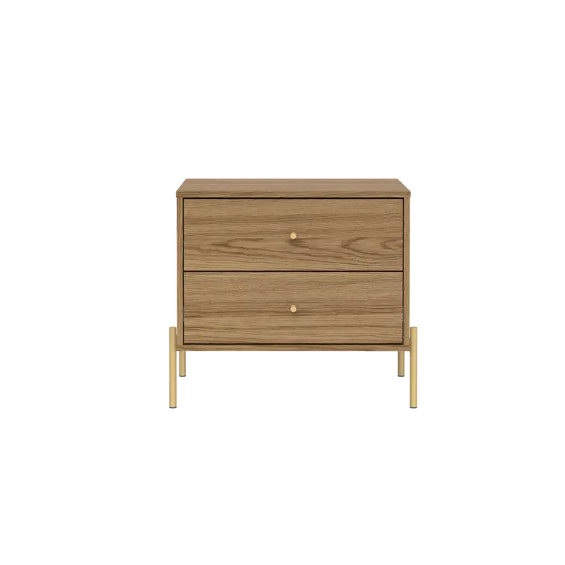 Provincia Jasper Oak And Gold Nightstand – 639 X 445 X 639Mm (Model Pa51254, No Warranty) 1