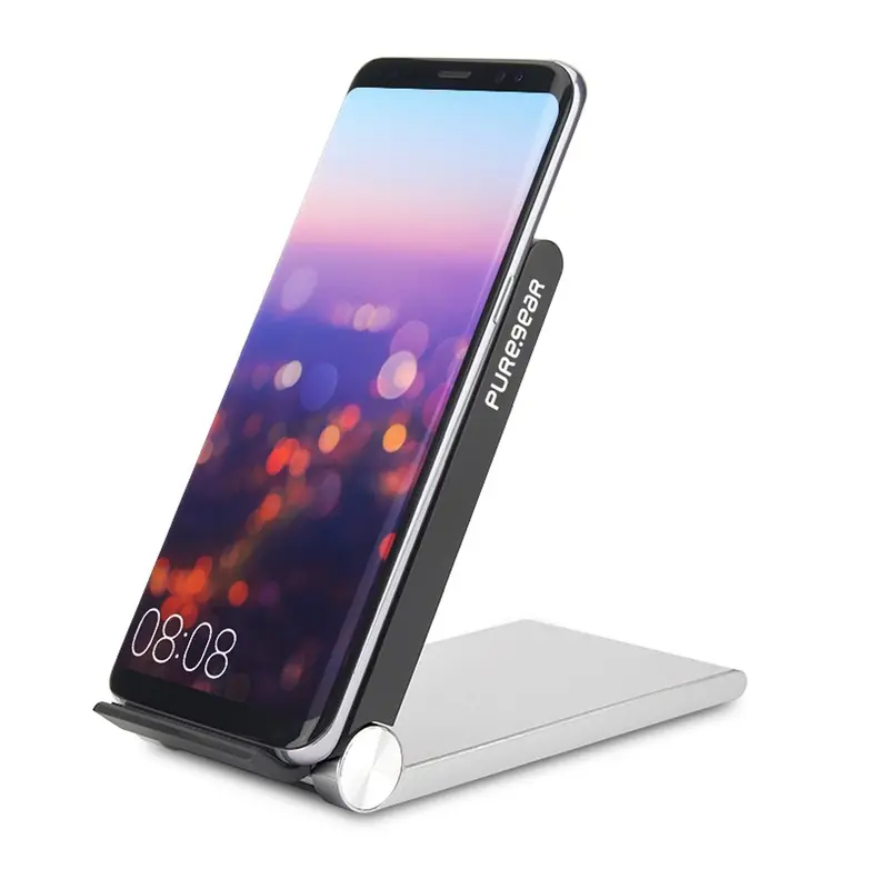 Puregear 10W Qi Wireless Charging Pad With Stand – Fast, Adjustable Desktop Charger 1