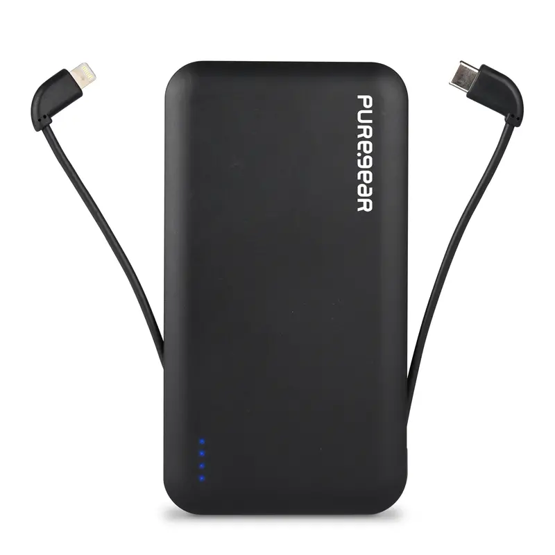 Puregear Purejuice 10,000Mah Portable Power Bank Featuring Integrated Usb-C And Lightning Cables 1