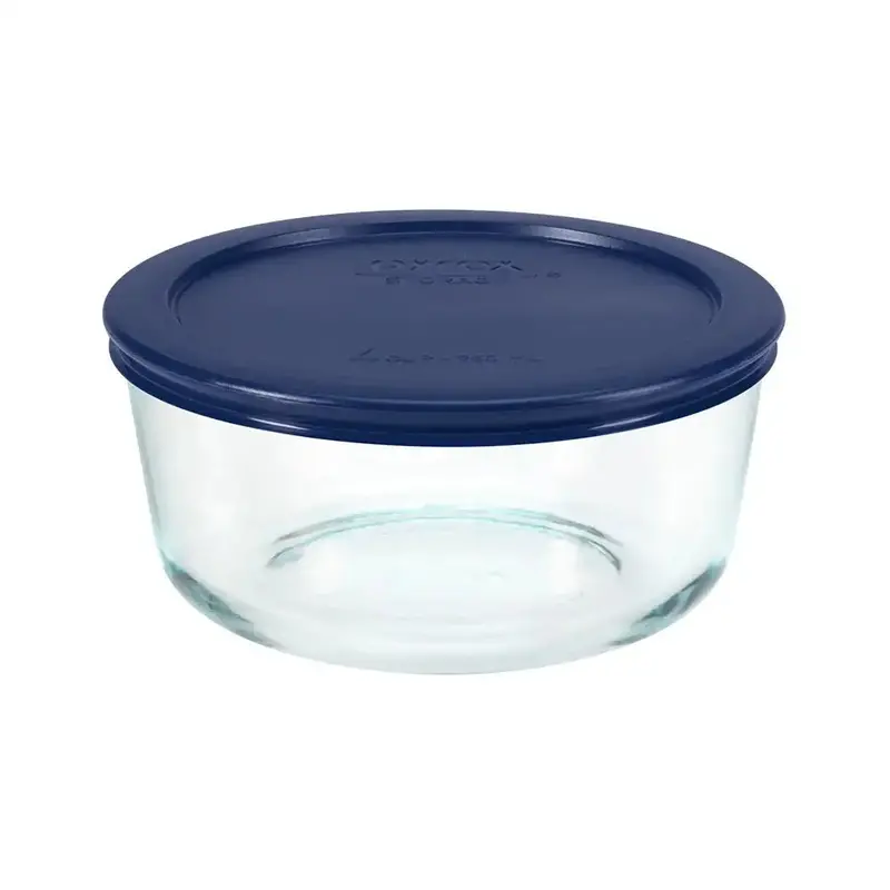 Pyrex Round Glass Storage Container With Blue Lid – 950 Ml 1