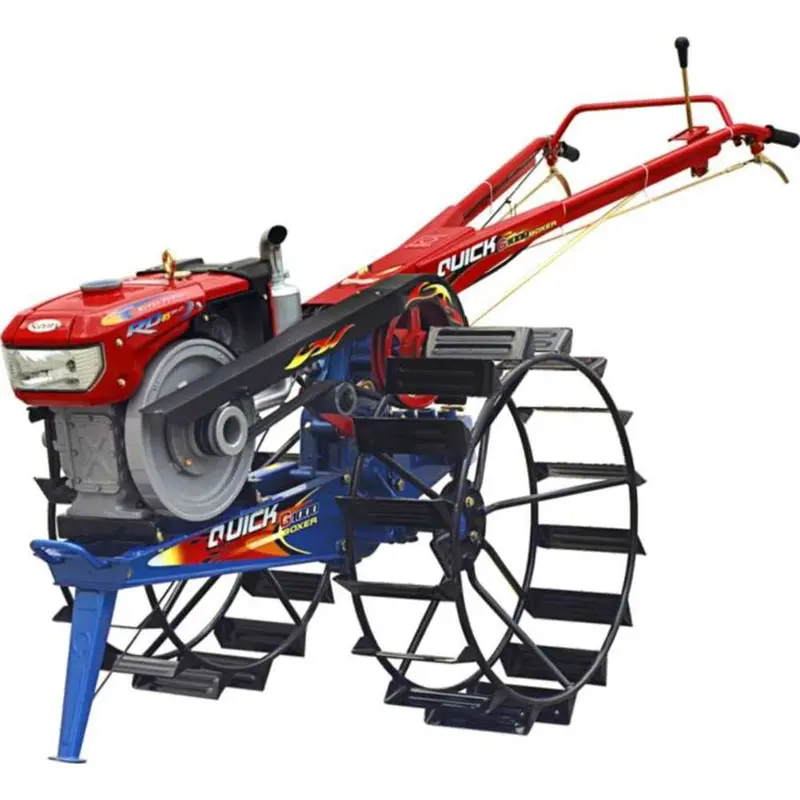 Quick Boxer G1000 Handheld Tractor – 8.5Hp With Cage Wheels, Plough, Leveller & Puddler 1