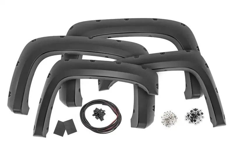 Rough Country F-C10714B Traditional Style Flat-Black Fender Flares 1