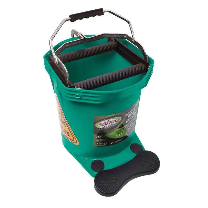 Sabco 16L Green-And-White Wide-Mouth Mop Bucket 1