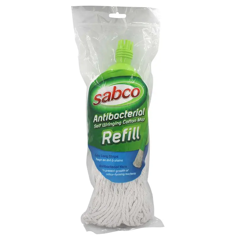 Sabco Antibacterial Self-Wringing Cotton Mop Refill – Standard Size 1