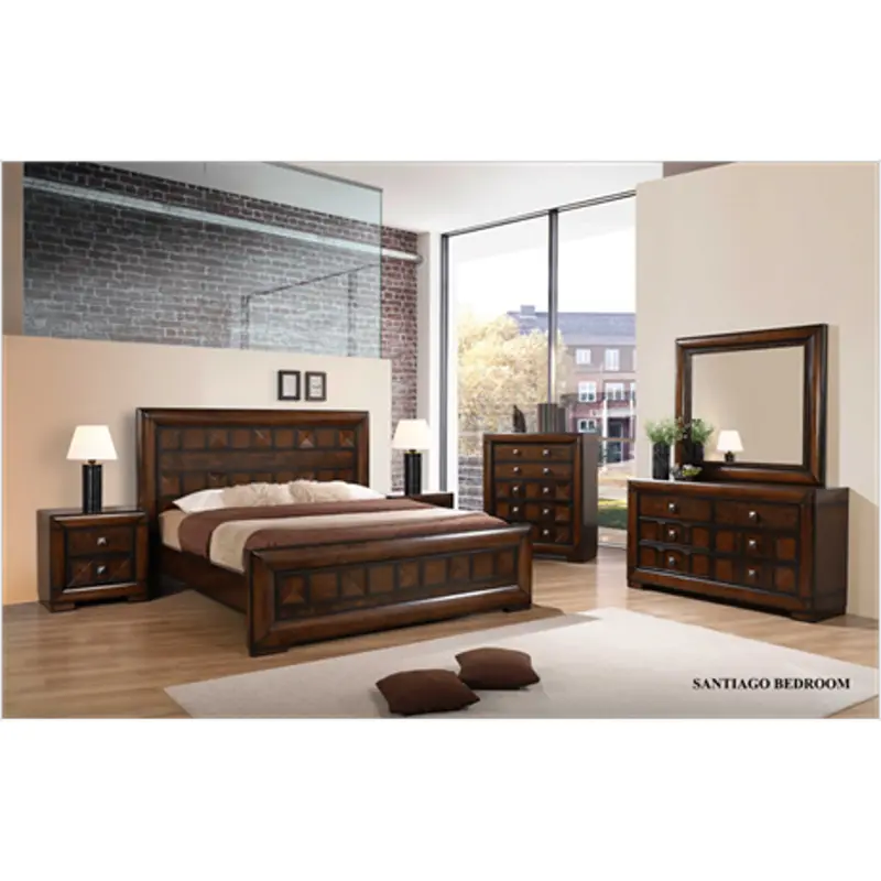 Santiago King-Sized Bedroom Furniture Suite – Bed, Nightstands, Dresser & Chest 1