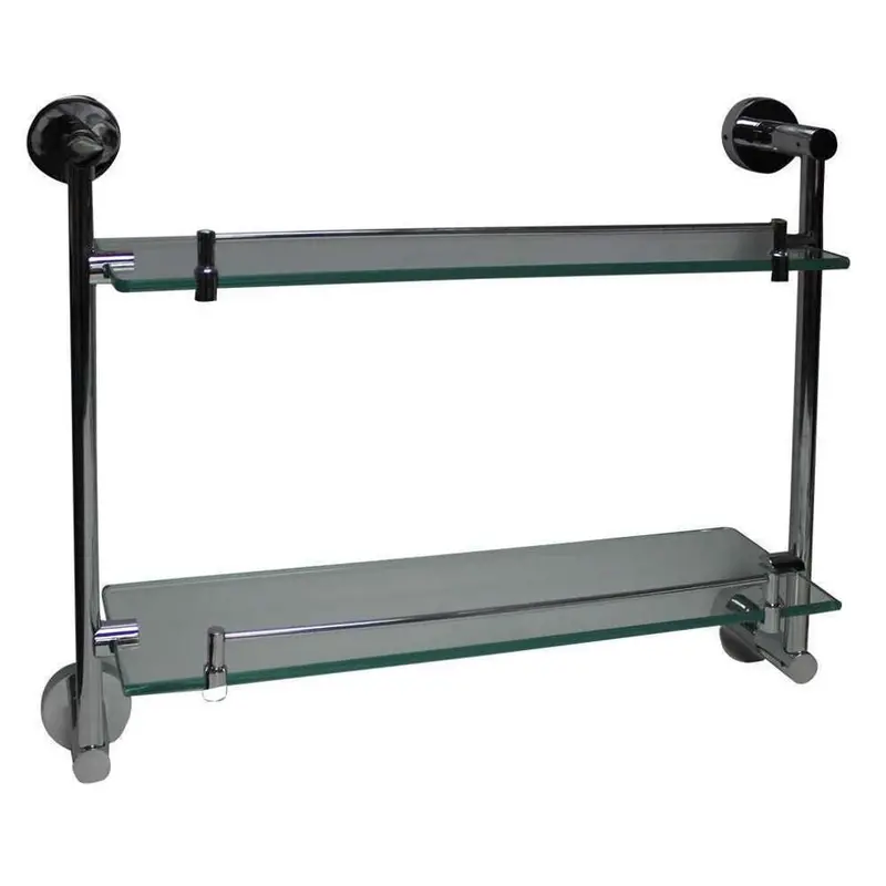 Select Tempered Glass Double Shelf – Stainless Steel Frame 1