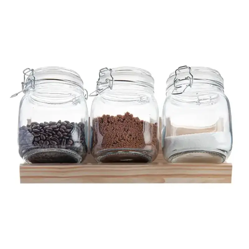 Three-Piece Airtight Storage Jar Set – Modern Kitchen Canister Collection #9921 1