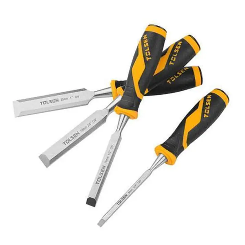 Tolsen 4-Piece Wood Chisel Set – 6, 13, 19 & 25 Mm Beveled Edge Chisels 1