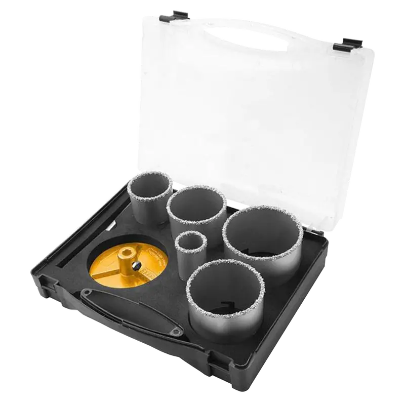 Tolsen 7-Piece Carbide-Grit Hole Saw Set – Assorted Diameters 1
