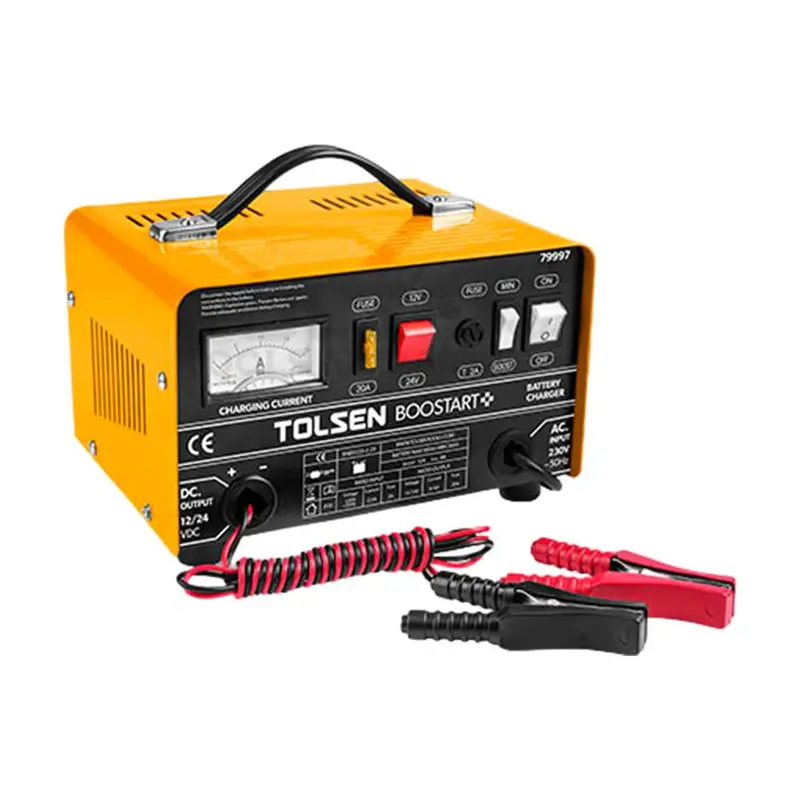 Tolsen Dual-Voltage Smart Charger – Auto-Sensing 12 V / 24 V Battery Charging 1