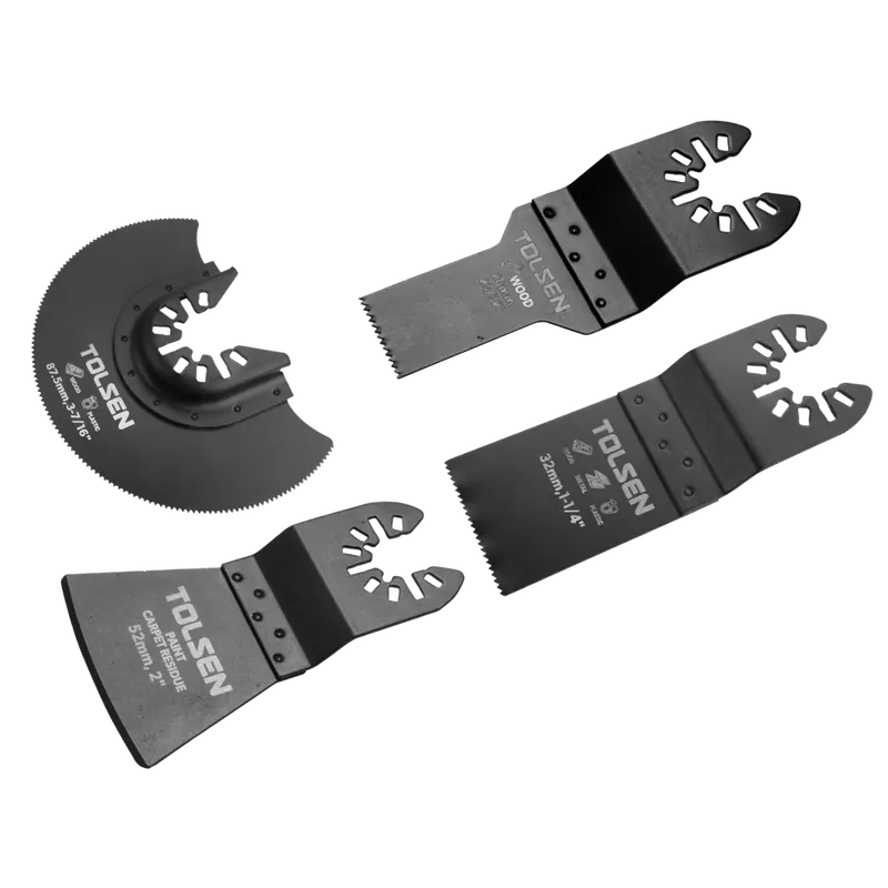 Tolsen Oscillating Saw Blade Variety Pack – 4-Piece Set For Wood, Metal & Plastic 1