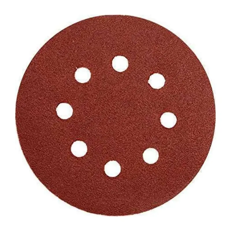 Tolsen Velcro-Backed Abrasive Discs – 125 Mm, 8-Hole, G40 Grit (5-Pack) 1
