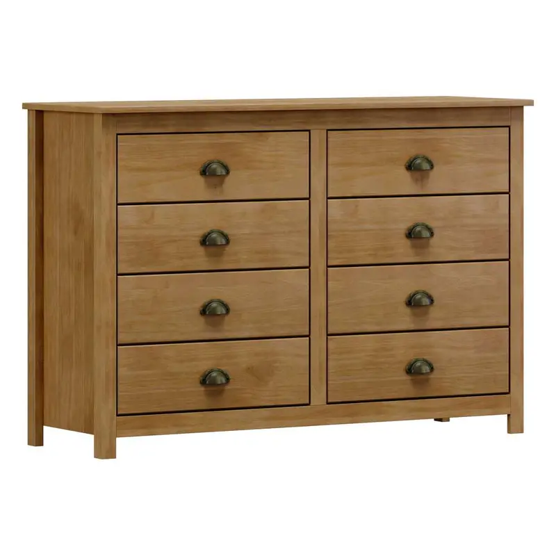 Topazio Solid Wood 8-Drawer Chest – 1250 X 405 X 850 Mm, Freijo Timber 1