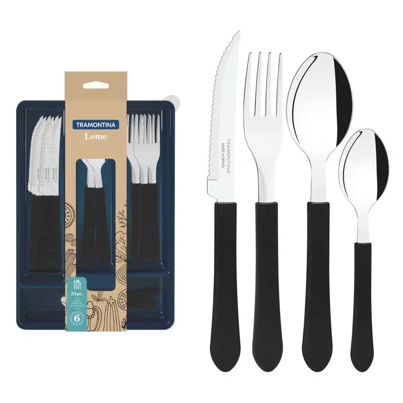 Tramontina Fphila Leme Commercial Flatware Set – 25-Piece Stainless Steel Cutlery 1