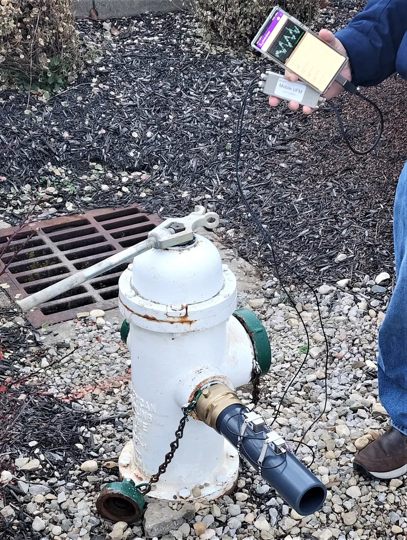 Ultrasonic Clamp-On Flow Meter Flow Testing Tube For Fire Hydrants 1