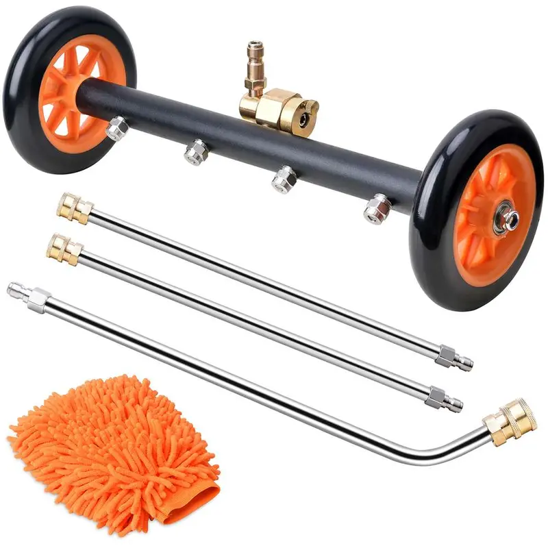Undercarriage Pressure Washer Extension Kit: 40Cm Straight + 32Cm 90° Curved Rods (¼" Fitting) 1