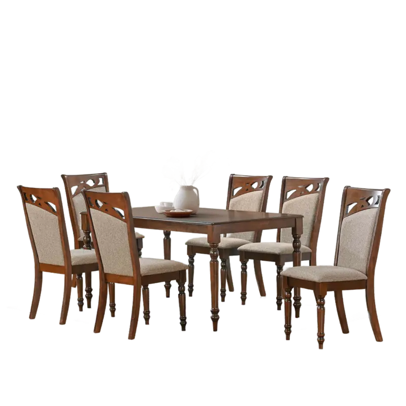 Unique 7-Piece Walnut Dining Set – 1600X900X740Mm Table With Matching Chairs #Uds1179 1