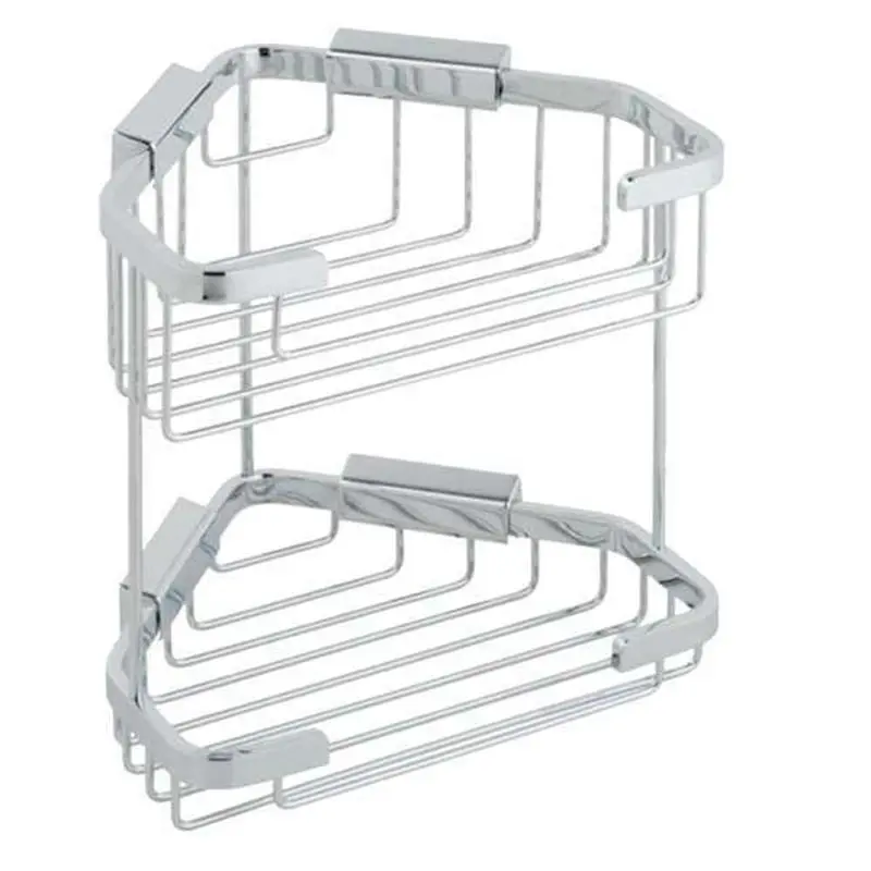 Vado Corner Double-Layer Soap Basket – Chrome, Compact Storage 1