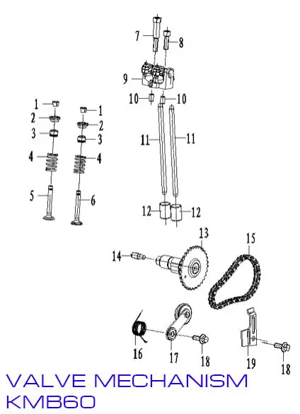 Valve Set For Zongshen Zl60 And Kayo Kmb60 Dirt Bikes 1