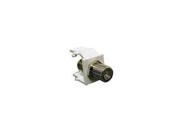 White Snap-In F-Female Coupler Module For Coaxial Installations 1