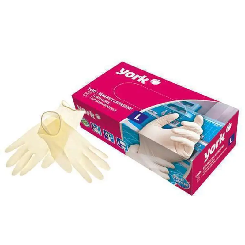 York Powder-Free Latex Gloves – Small Size, 100-Piece Box 1