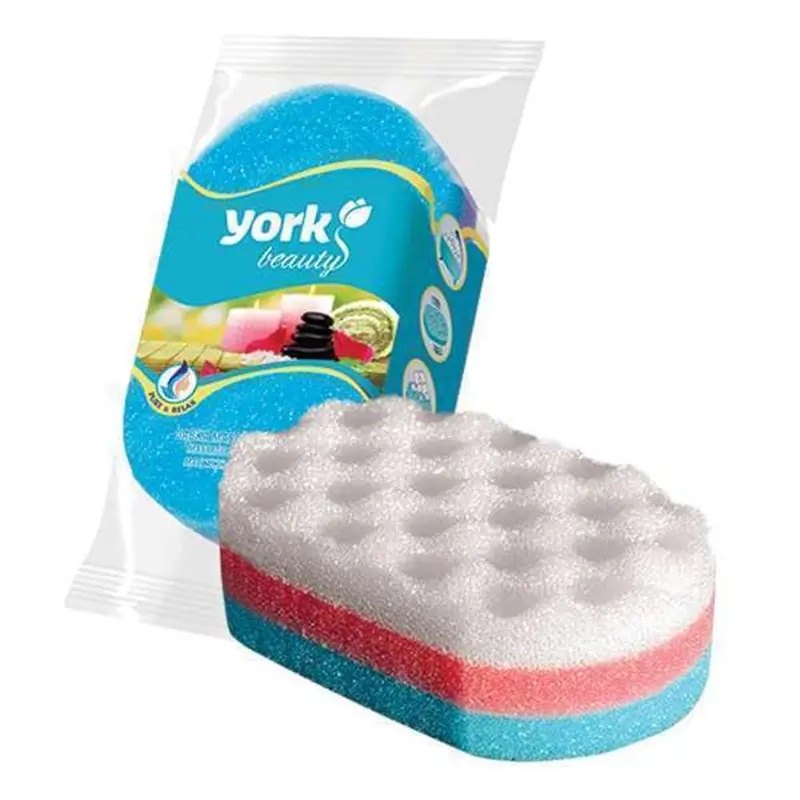 York Rainbow-Colored Massage Sponge For Exfoliation And Cleansing 1