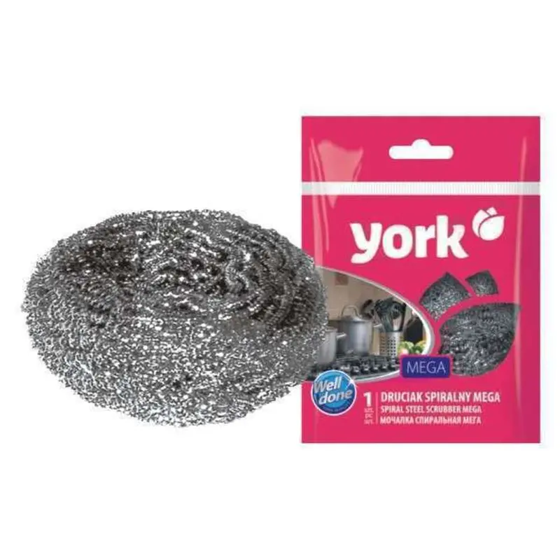 York Spiral Steel Scrubber – Single-Piece Extra-Strength Surface Cleaner 1