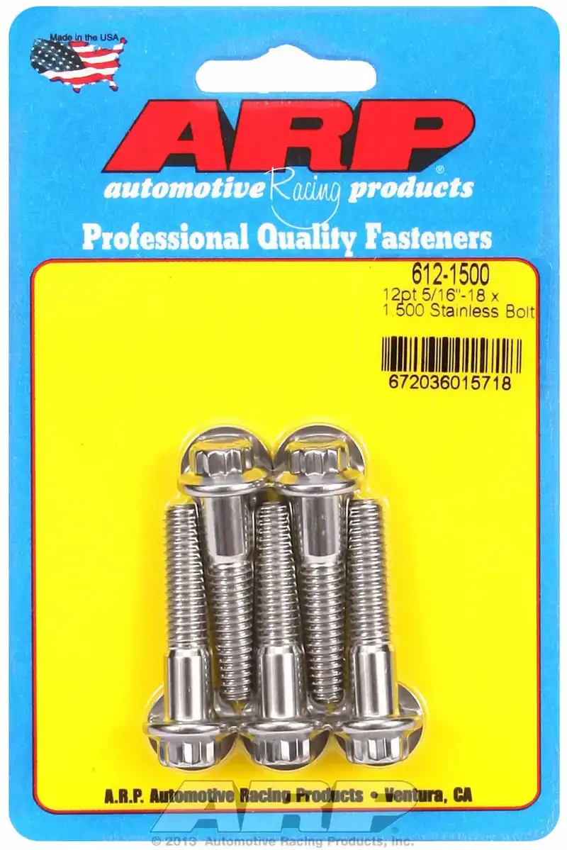 12-Point Sae Hex Bolt: 5/16"-18 × 1.5" – Pack Of 5 1