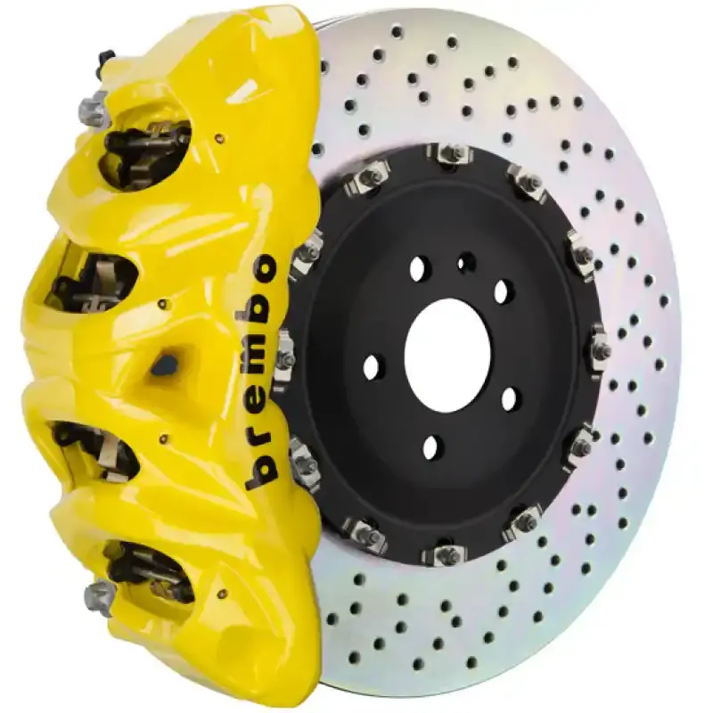 Brembo Gt Big Brake Kit For 2019+ Bmw X5 – Front 8-Piston Calipers With 412X38Mm Two-Piece Drilled Rotors In Yellow Finish 1