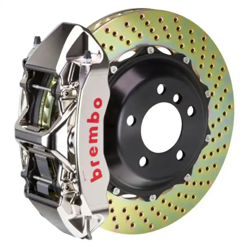 Brembo Gtr Big Brake Kit For 2008–2013 Lexus Is-F – Front 6-Piston Calipers With 380X32Mm Drilled & Nickel-Plated 2-Piece Rotors 1