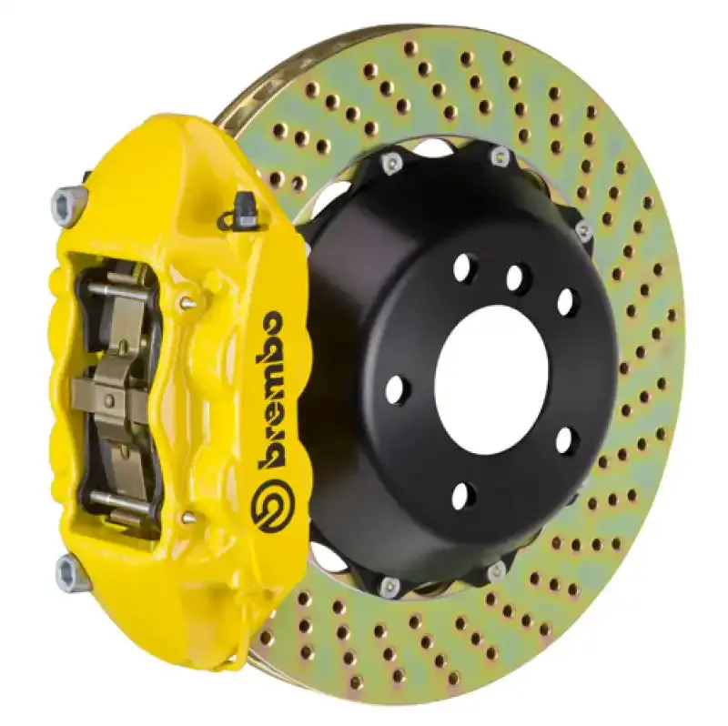 Brembo Rear Gt Big Brake Kit For 2006–2011 Ml320 – 4-Piston Calipers, 380X28Mm Two-Piece Drilled Rotors, Yellow Finish 1