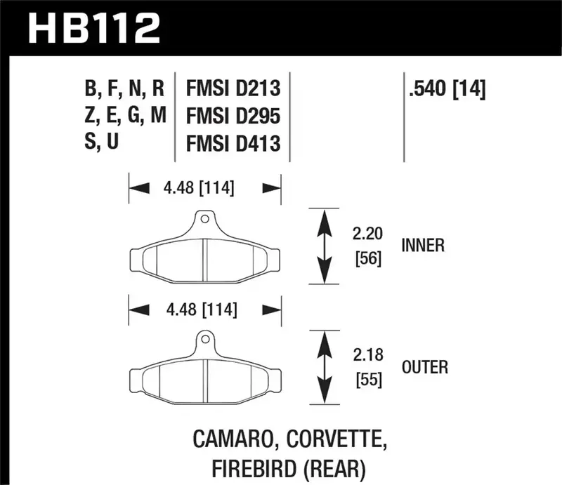 Hawk Performance Hb112N.540 Hp Plus Brake Pads – 0.540" Thickness, High-Friction Compound 1